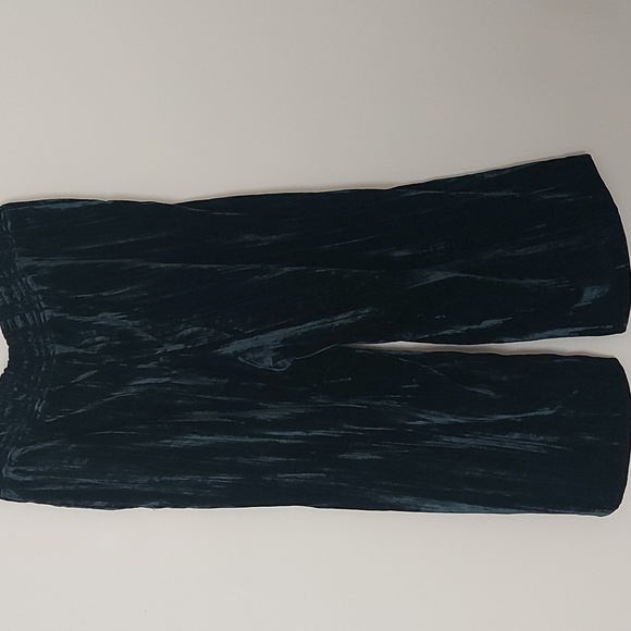 Anthropologie Hei Hei Cropped Wide Leg Crushed Velvet Pants Jewel Blue Size Med - Picture 4 of 10